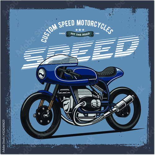 retro motorcycle with grunge background