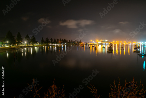 Night lights over Tauranga harbour