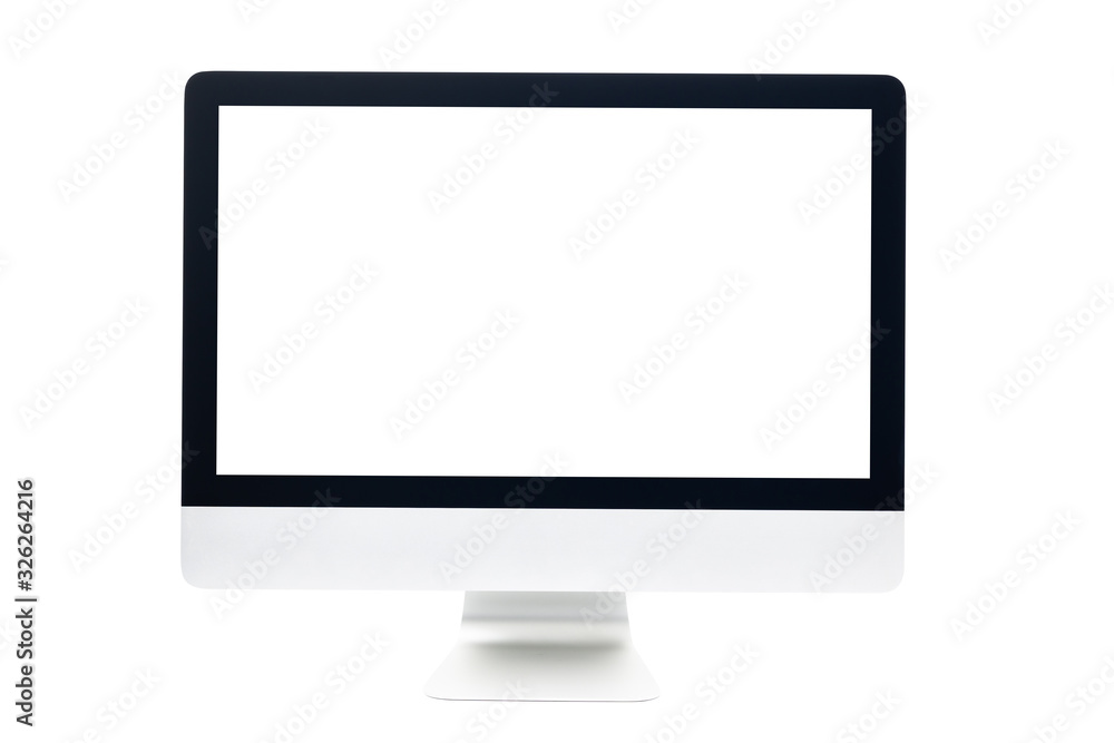 Computer screen with blank white screen isolated on white background,with clipping path Computer screen with blank white screen isolated on white background,with clipping path