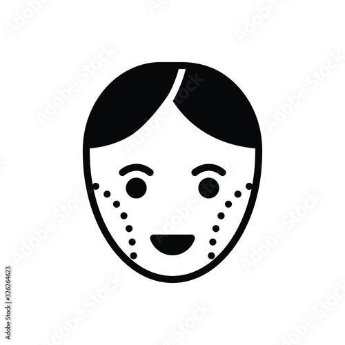 Black solid icon for cheek 