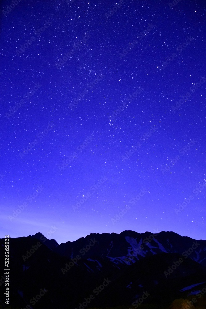 Night scenery in Tateyama Alpine, Japan