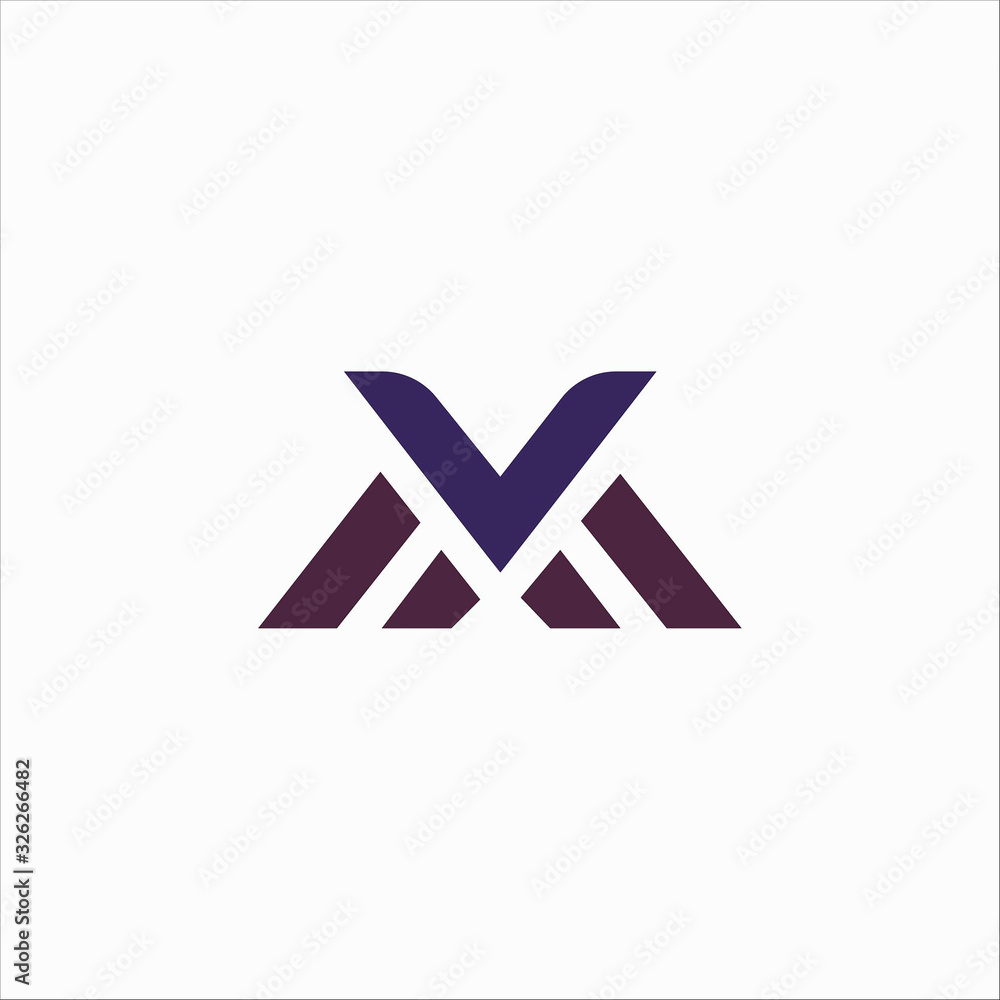 Alphabet Letter Icon Logo mv and vm Design Template Stock Vector ...