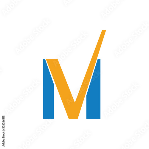 Initial letter mv or vm logo vector design template photo