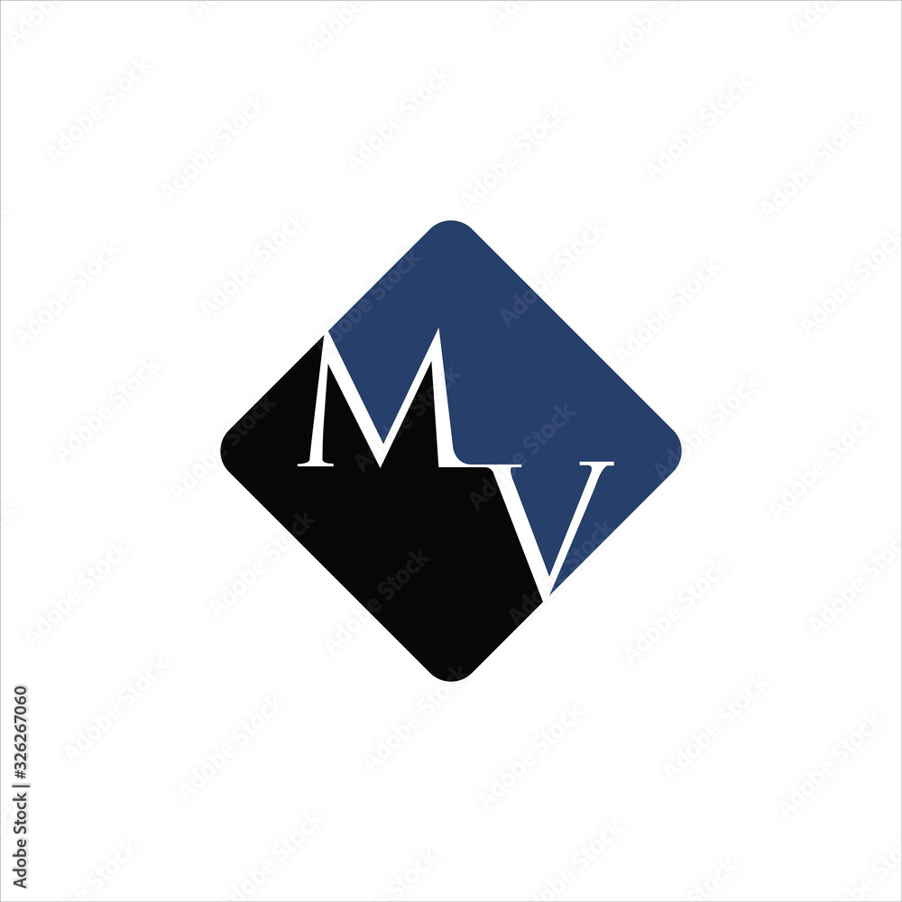 Initial letter mv or vm logo design template Stock Vector | Adobe Stock