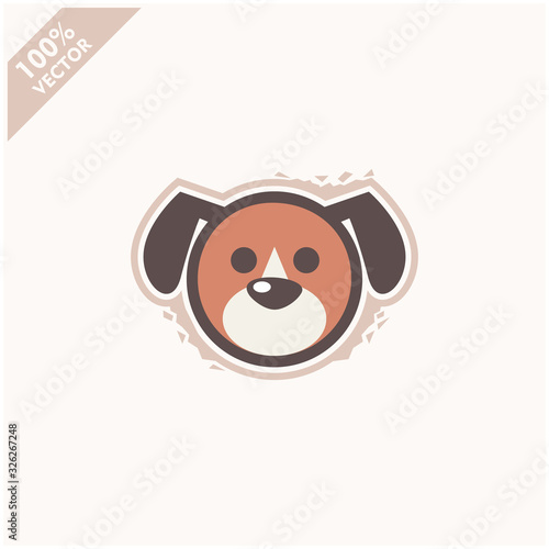 Cute dog face emoticon emoji expression Illustration. Scalable and editable vector. 