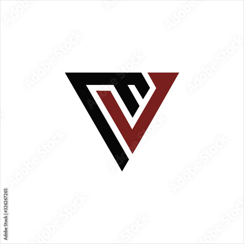 Initial letter mv or vm logo design template