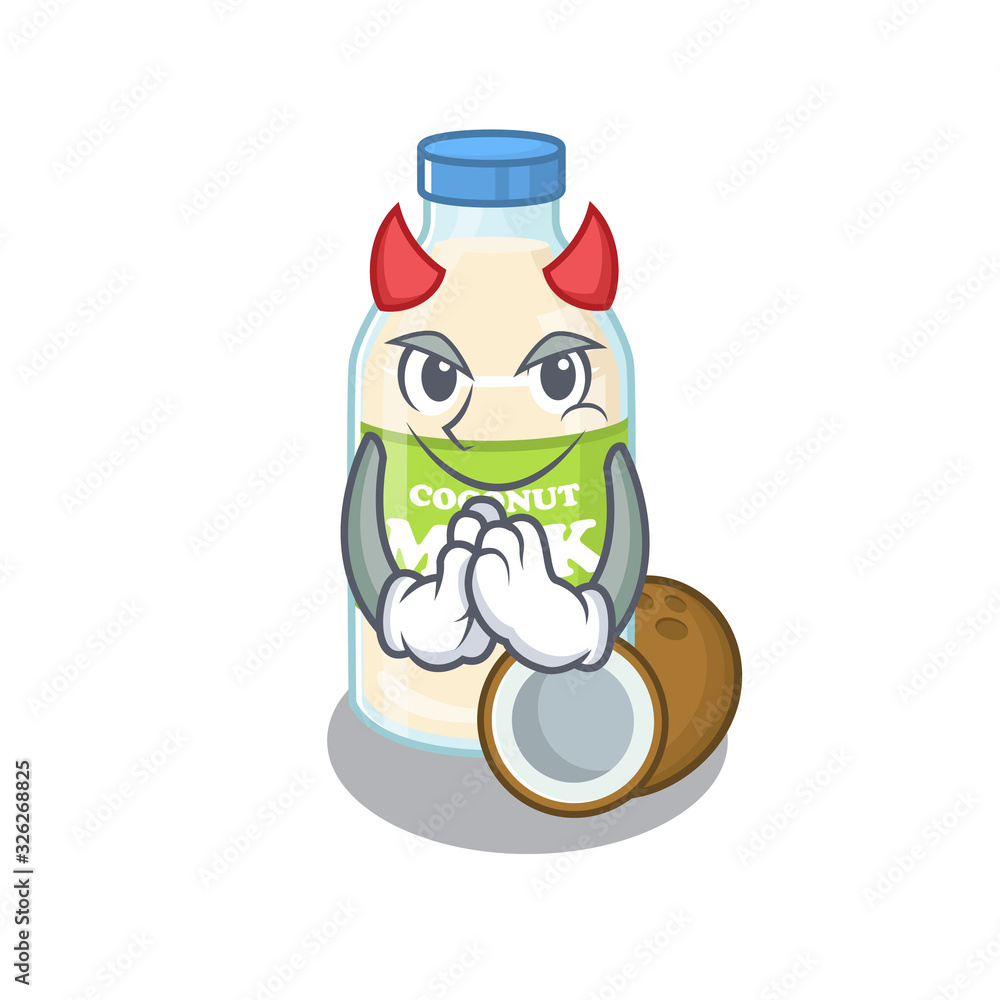 Devil coconut milk Cartoon in character design