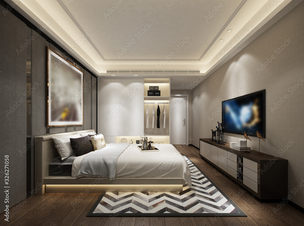 3D rendering bed room, so comfortable 3D rendering bed room, so comfortable