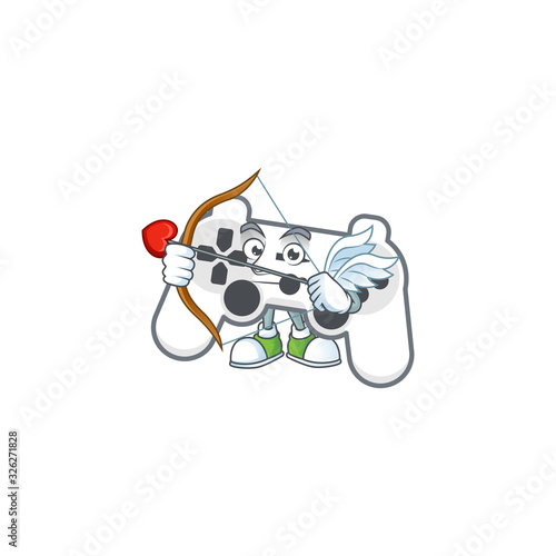 A lovely white joystick Cupid with arrow and wings