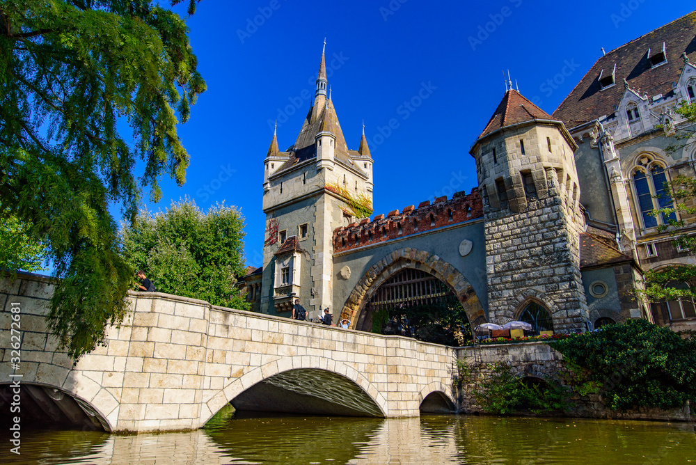 Vajdahunyad Castle, a castle in the City Park of Budapest, Hungary