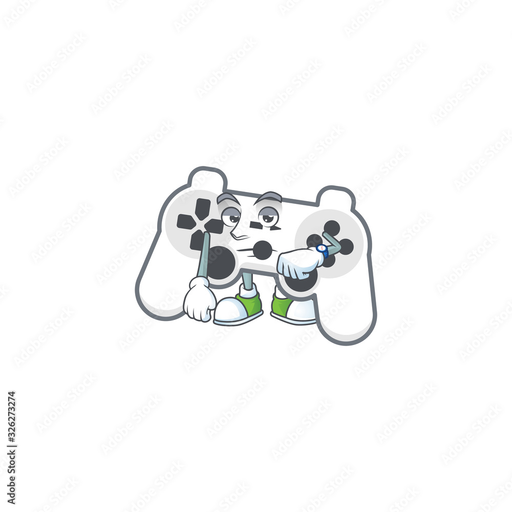 A picture of white joystick on a waiting gesture A picture of white joystick on a waiting gesture