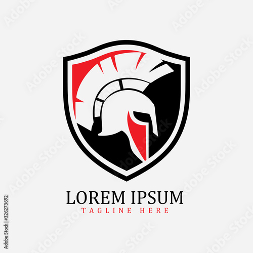 Gladiator mask , Spartan helmet logo template vector icon design