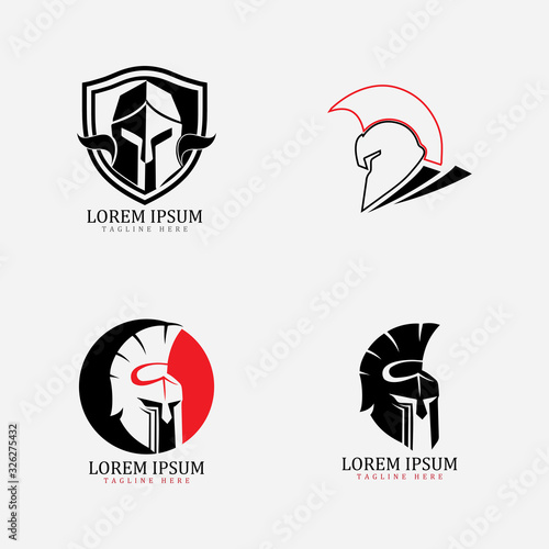 Gladiator mask , Spartan helmet logo template vector icon design