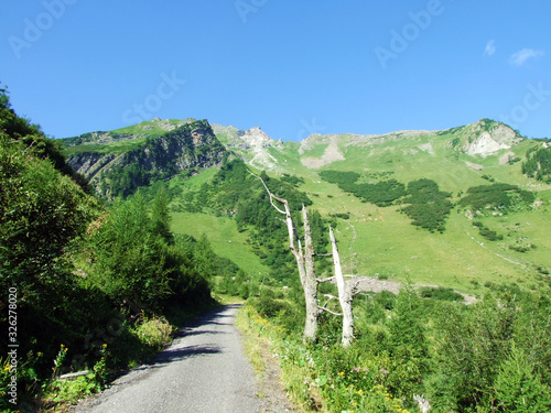 Walking and hiking trails in the Liechtenstein Alps mountain range, and along the Naaftal and Saminatal Alpine valleys - Steg, Liechtenstein photo