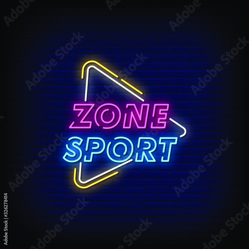 Zone Sport Neon Signs Style Text vector