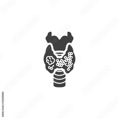 Thyroid gland Cancer vector icon. filled flat sign for mobile concept and web design. Thyroid melanoma glyph icon. Symbol, logo illustration. Vector graphics