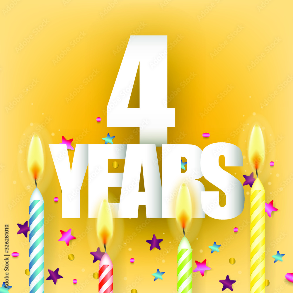 Colorful sparkling candles on yellow background. Birthday, anniversary or celebration template. Colorful sparkling candles on yellow background. Birthday, anniversary or celebration template.