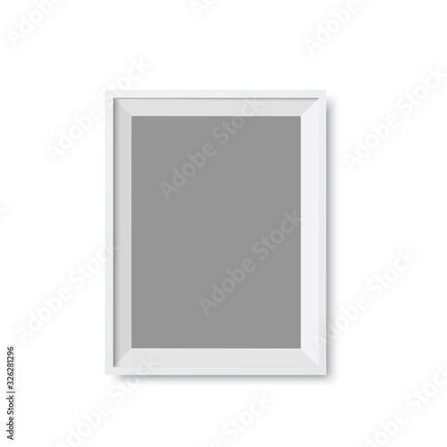 Realistic picture frame isolated on white background. Vector