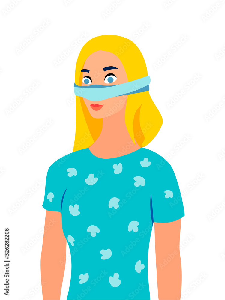 Rhinoplasty, recovery process after surgery. In minimalist style Cartoon flat raster Rhinoplasty, recovery process after surgery. In minimalist style Cartoon flat raster