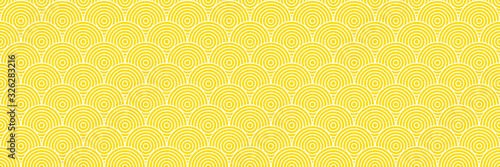 Background pattern seamless circle abstract white line and yellow color. Summer background design.