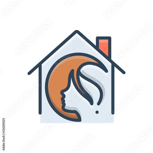 Color illustration icon for salon at home