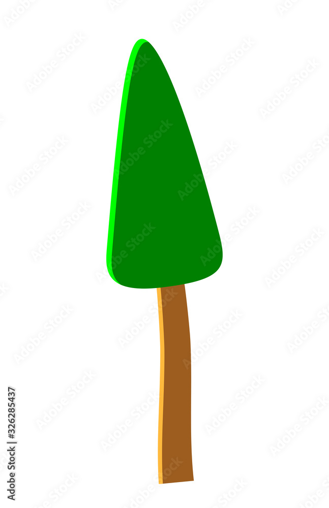 Vector green coniferous tree. Game UI flat. Stylized spruce for logo design, build 2D games or postcards. Vector green coniferous tree. Game UI flat. Stylized spruce for logo design, build 2D games or postcards.