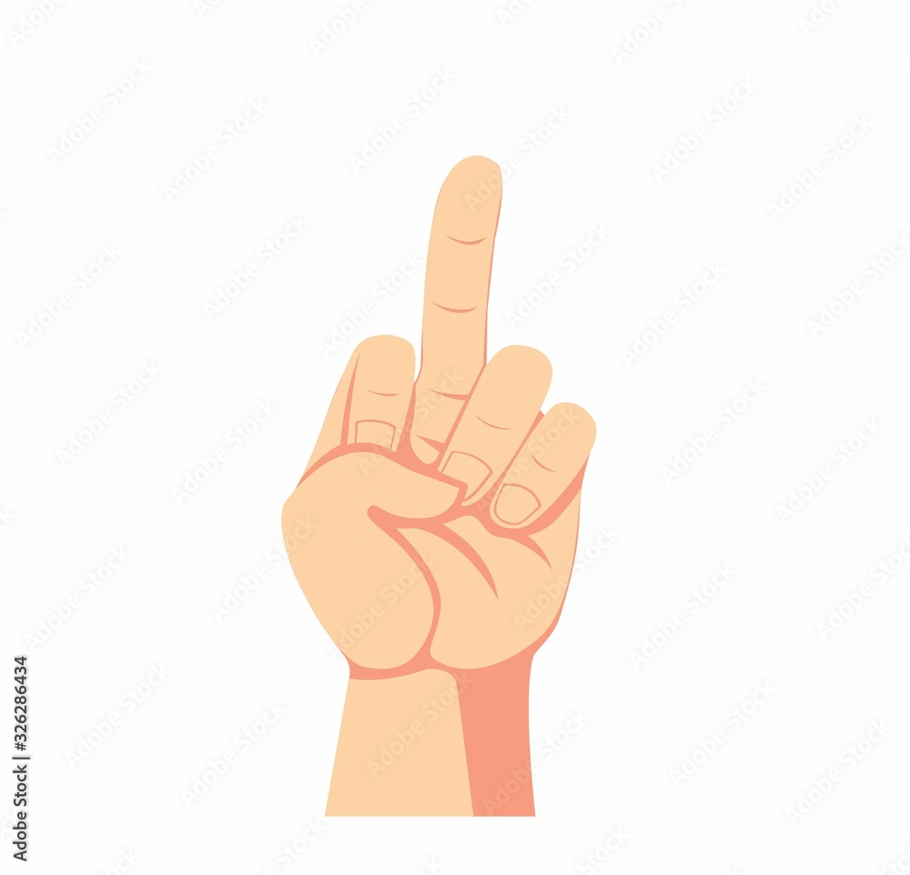 human hand with middle finger up symbol for angry person in cartoon flat illustration vector isolated in white background human hand with middle finger up symbol for angry person in cartoon flat illustration vector isolated in white background