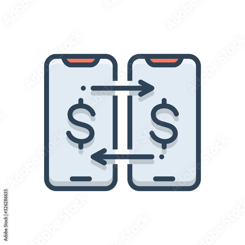 Color illustration icon for money © WEBTECHOPS
