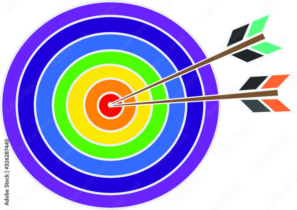 Bulls-eye Vector with arrow hit target Bulls-eye Vector with arrow hit target
