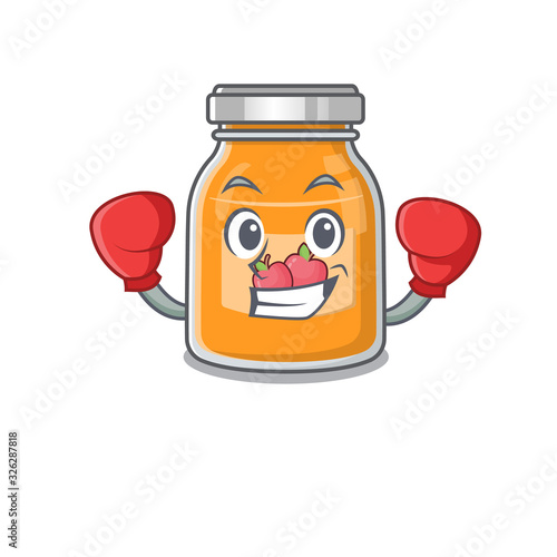 mascot character style of Sporty Boxing apple jam