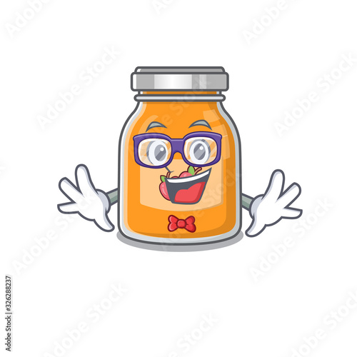 A cartoon concept of Geek apple jam design