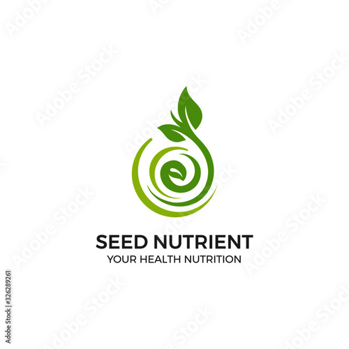 Seed nutrient logo vector for product nutrition healthcare