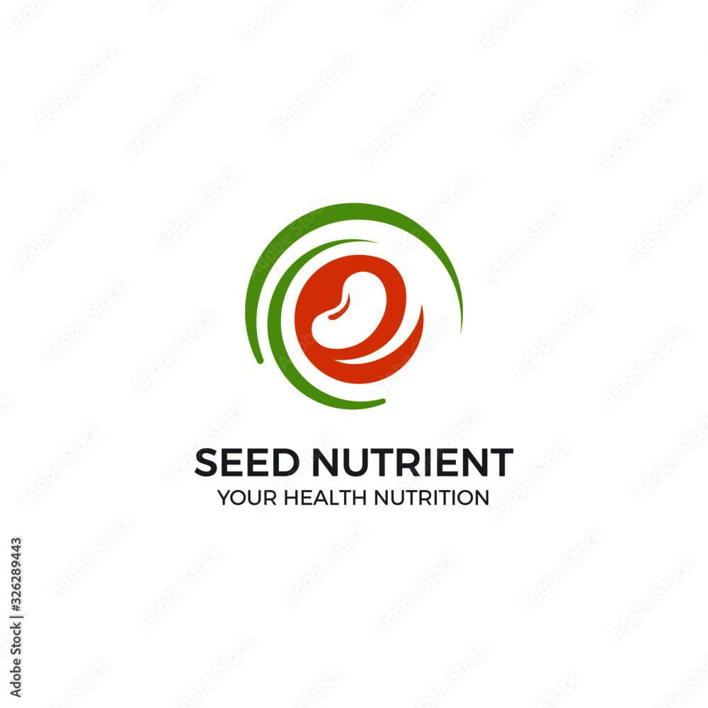 Seed nutrient logo vector for product nutrition healthcare