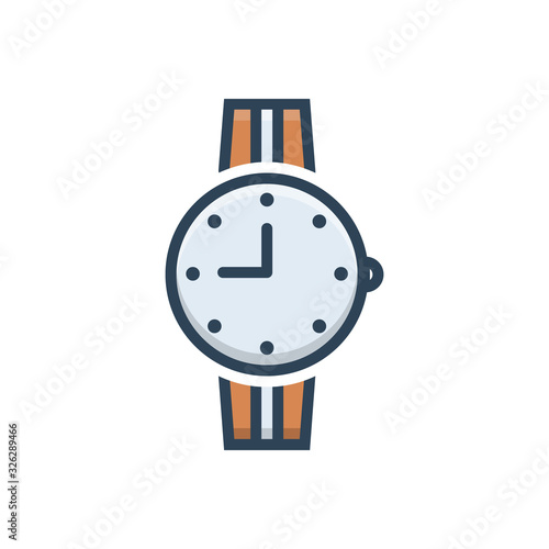 Color illustration icon for watches  
