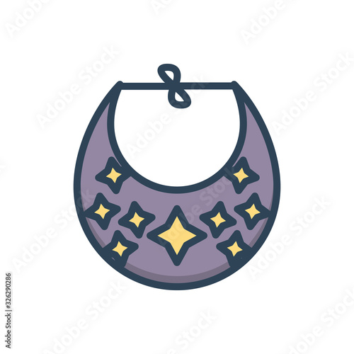 Color illustration icon for bibs 
