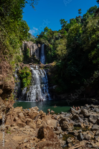 Beautiful aerial view of the Nauyaca Waterfall In Costa Rica