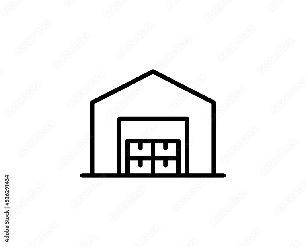 Warehouse line icon Warehouse line icon