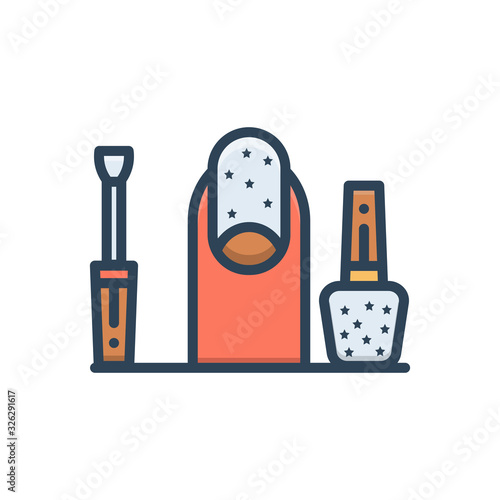 Color illustration icon for nail color 