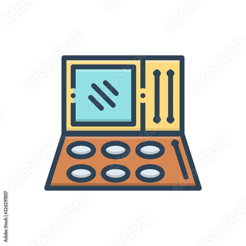 Color illustration icon for eyeshadow  
