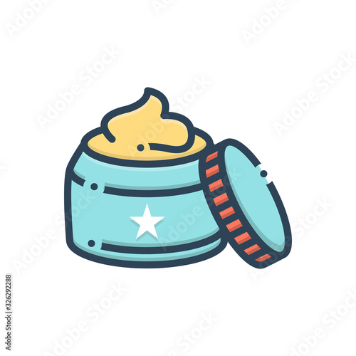 Color illustration icon for moisturizer  