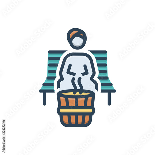 Color illustration icon for sauna  
