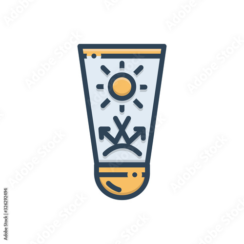 Color illustration icon for sun protection 