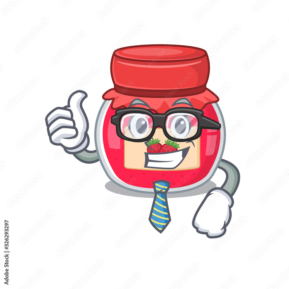 cool and smart Businessman strawberry jam wearing glasses