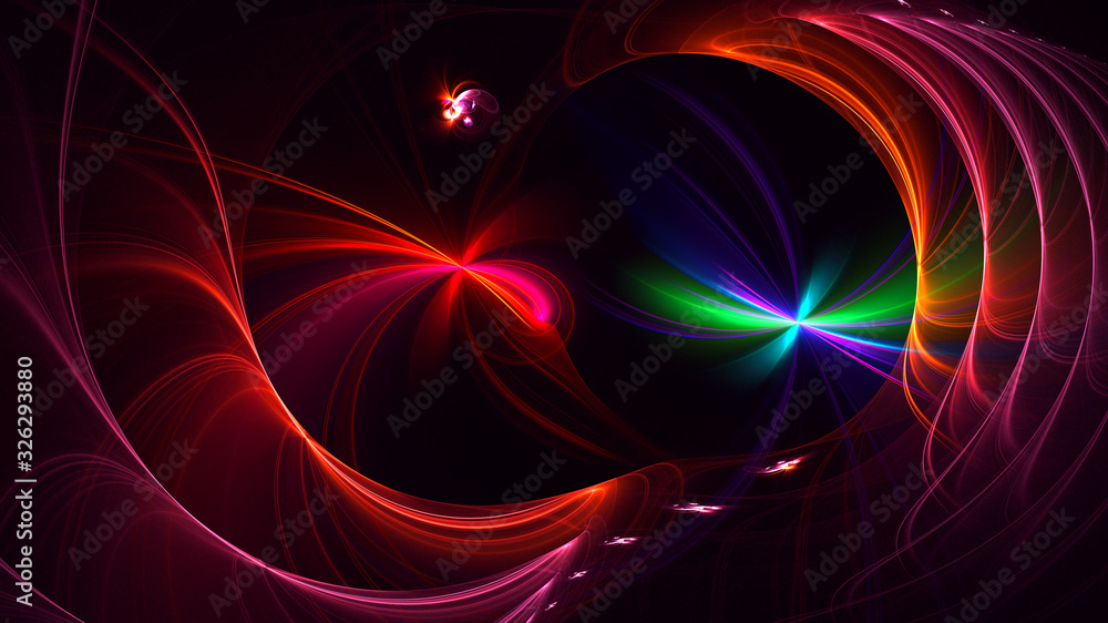 3D rendering abstract red fractal light background 3D rendering abstract red fractal light background