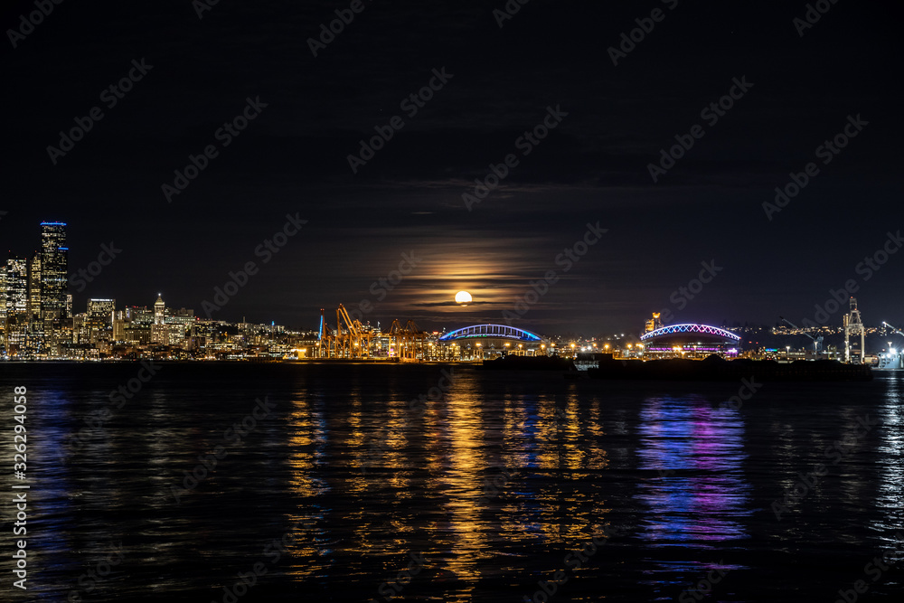 Seattle cityscape at night Seattle cityscape at night