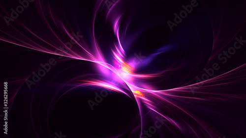 3D rendering abstract red fractal light background