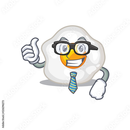 cool and smart Businessman fried egg wearing glasses