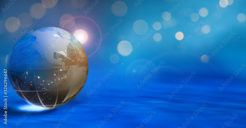 Earth Globe with usa, canada and america with blue background Stock  Illustration | Adobe Stock