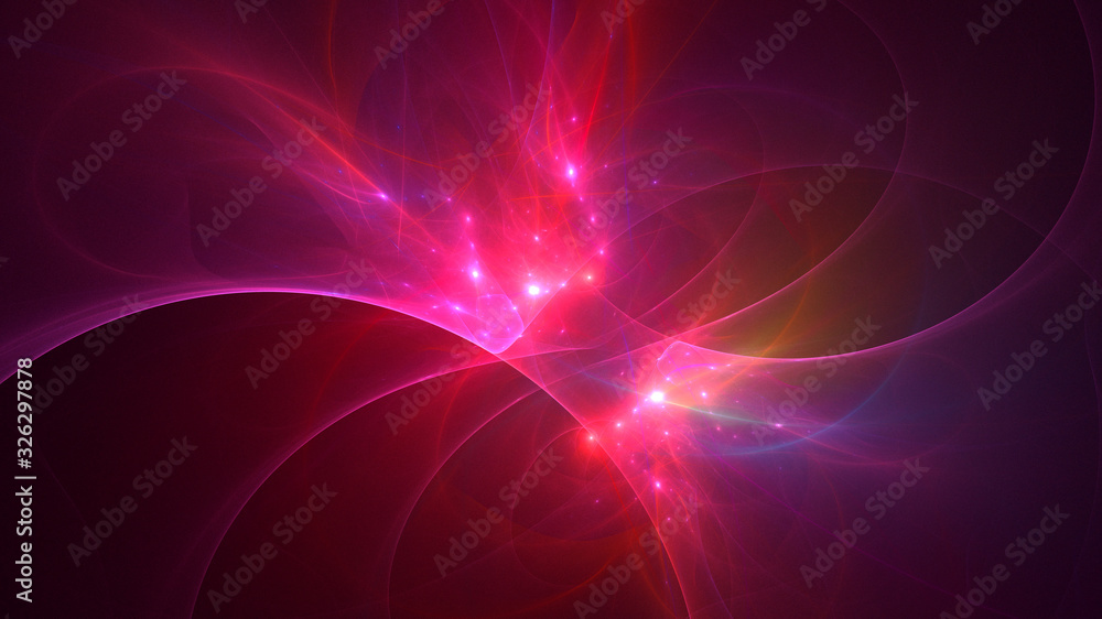Obraz premium 3D rendering abstract red fractal light background