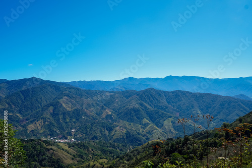 Beautiful landscape view of the Talamanca Mountain range in Costa Rica